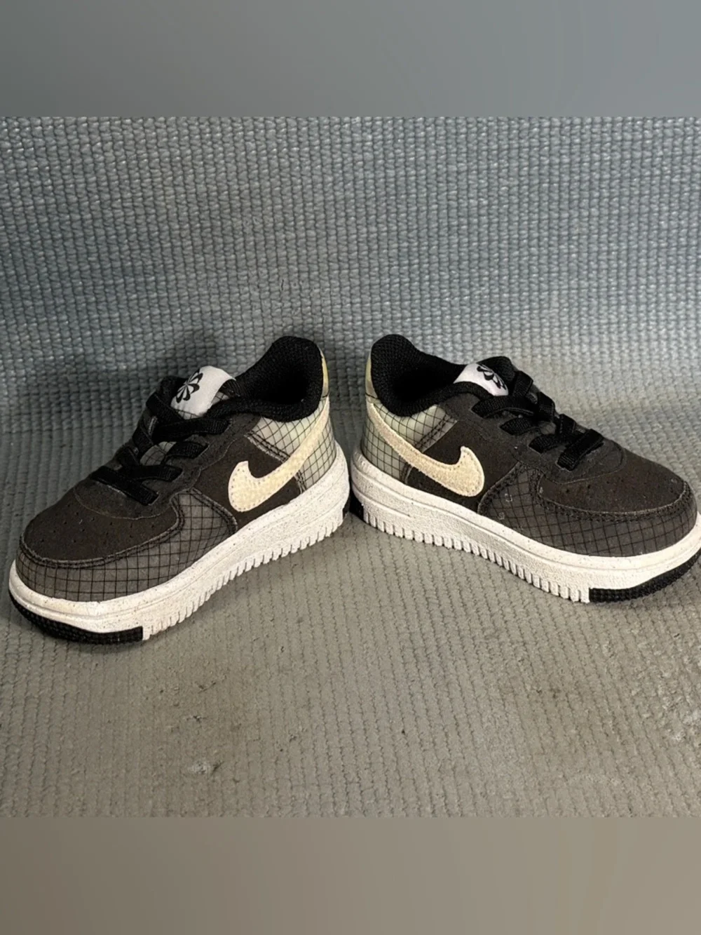 Nike Air Force 1‎ Crater (TD) Black Volt Shoes DH4089-001 Toddler Size 5C